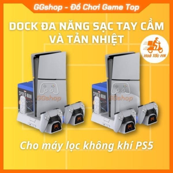 Dock đa năng Tản Nhiệt Sạc Tay Cầm cho PS5 mọi phiên bản