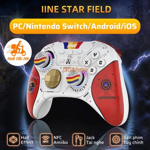 Tay cầm chơi game IINE Starfield cho PC/Nintendo Switch/Android/iOS