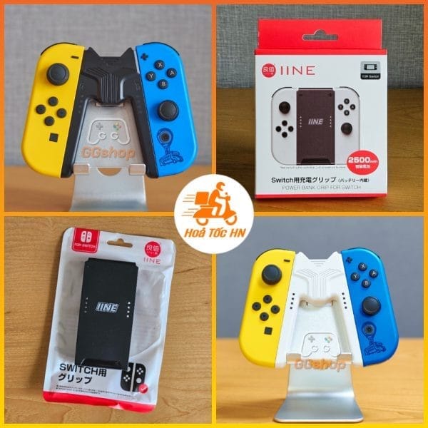 Grip Sạc Joycon cho Nintendo Switch OLED/V1/V2, có mẫu kèm Pin