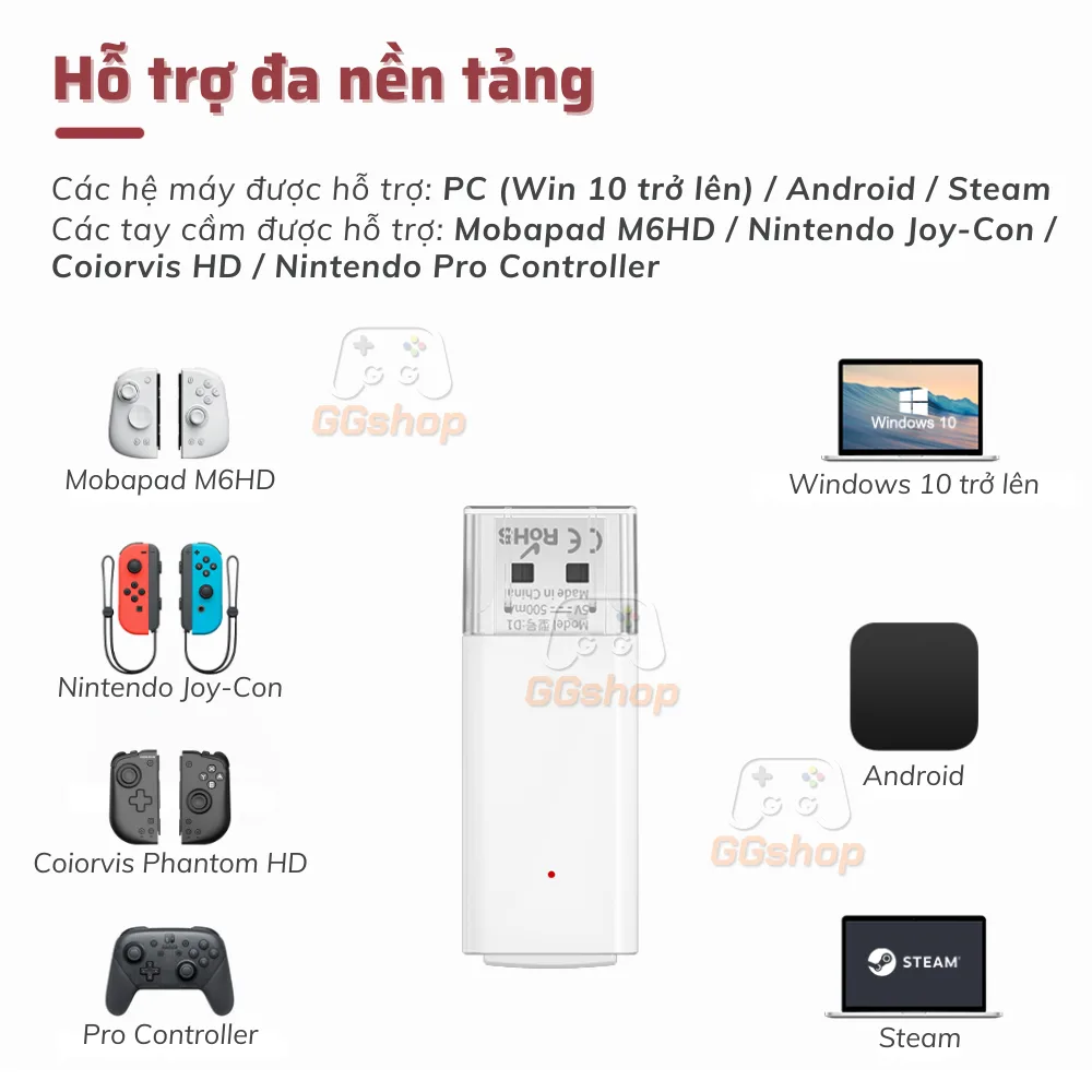 USB Kết Nối PC/Android với Mobapad M6HD/Joy-Con/Coiorvis/Pro Controller