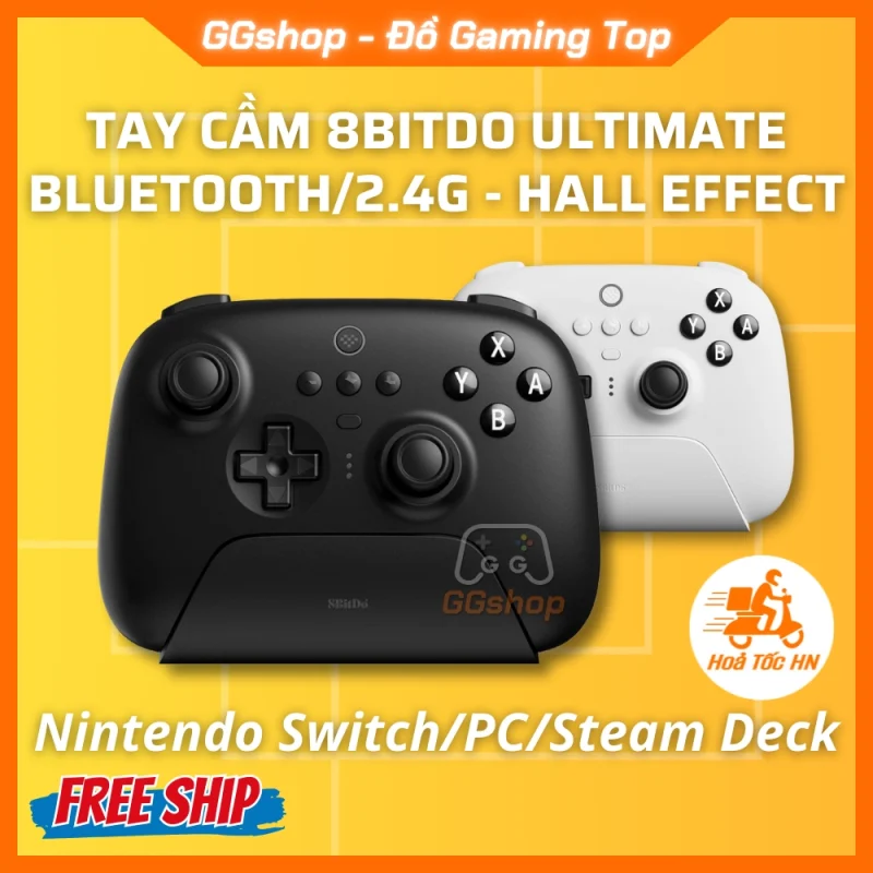 Tay cầm 8BitDo Ultimate Bluetooth kèm Dock sạc cho Nintendo Switch/Windows/Steam Deck