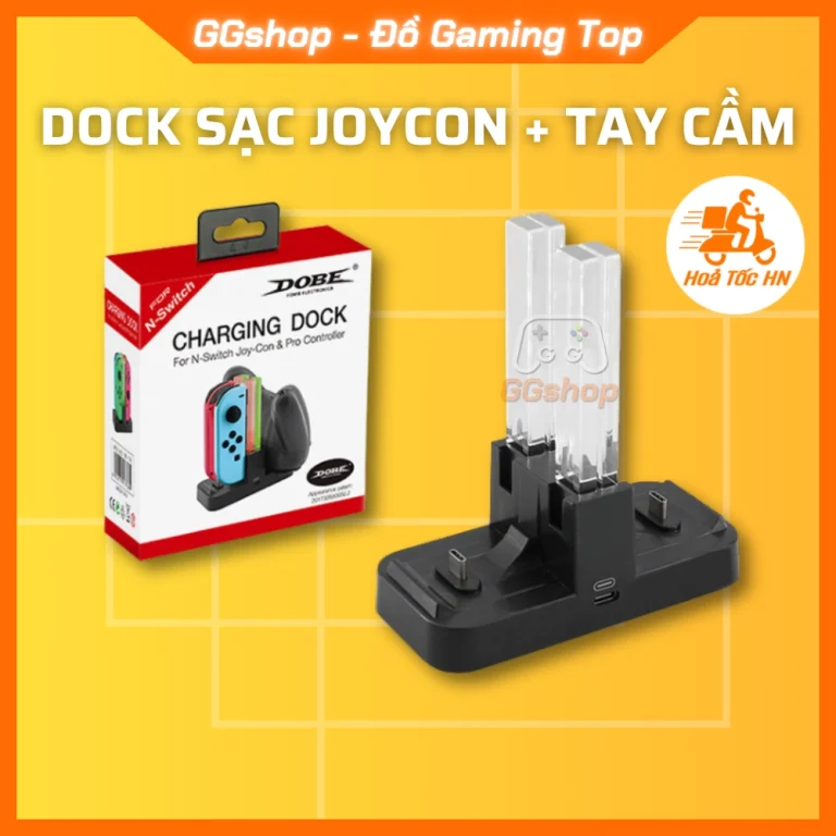 Bộ Dock Sạc Joycon và Tay Cầm Nintendo Switch Chính Hãng DOBE