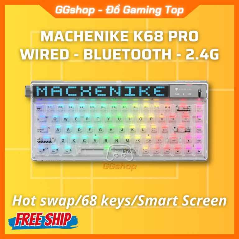 [BH 18 Tháng] Bàn Phím Machenike KT68 Pro Hot-swap LED RGB
