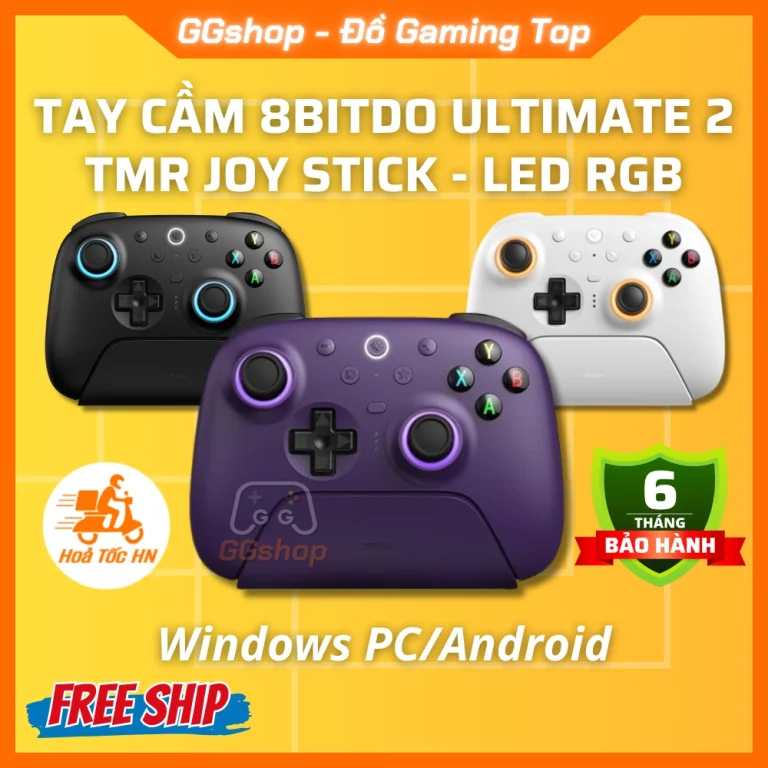 Tay Cầm 8BitDo Ultimate 2 TMR 2.4G/Bluetooth Cho PC/Android Kèm Dock Sạc