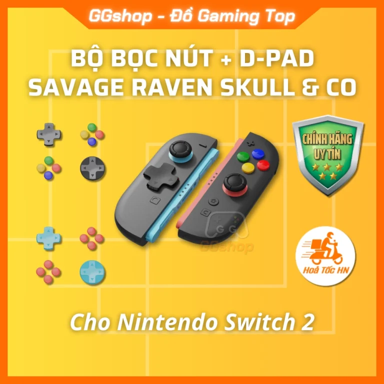 Bộ Bọc Nút Savage Raven by Skull & Co Cho Nintendo Switch 2