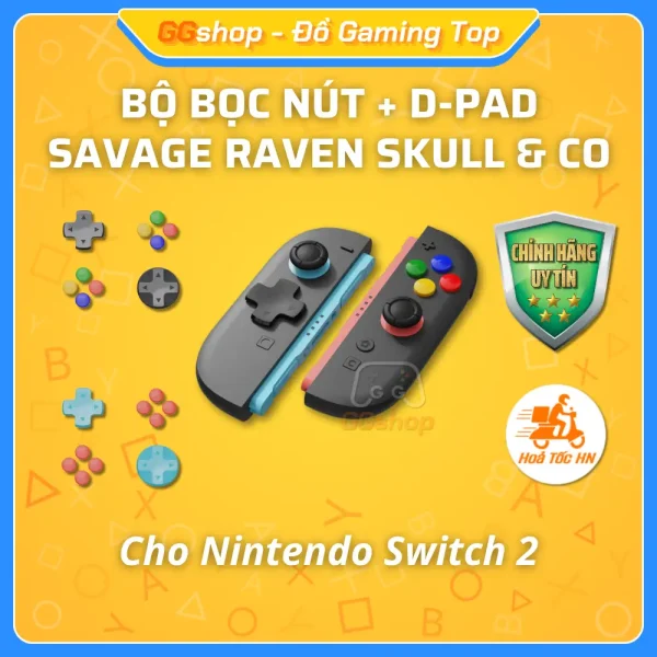 Bộ Bọc Nút Savage Raven by Skull & Co Cho Nintendo Switch 2