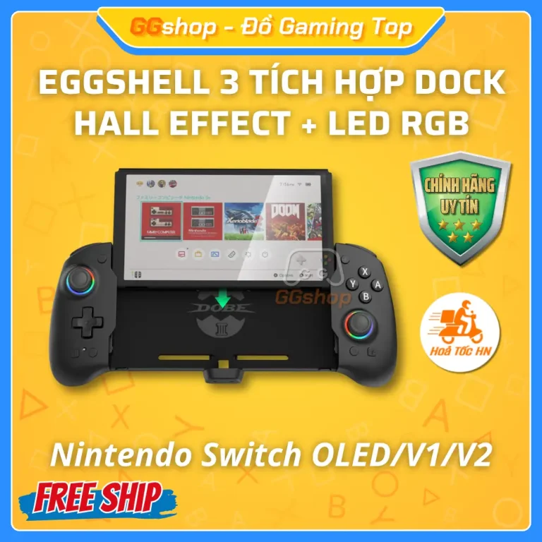 Tay Cầm Eggshell Controller 3 Tích Hợp Dock HDMI Cho Nintendo Switch OLED/V1/V2 Chính Hãng DOBE