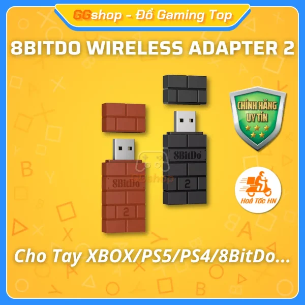 USB Receiver 8BitDo Wireless Adapter 2 kết nối Tay cầm Đa nền tảng