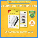 Bộ 2 Kính Cường Lực kèm Khung dán cho Nintendo Switch OLED chính hãng DOBE