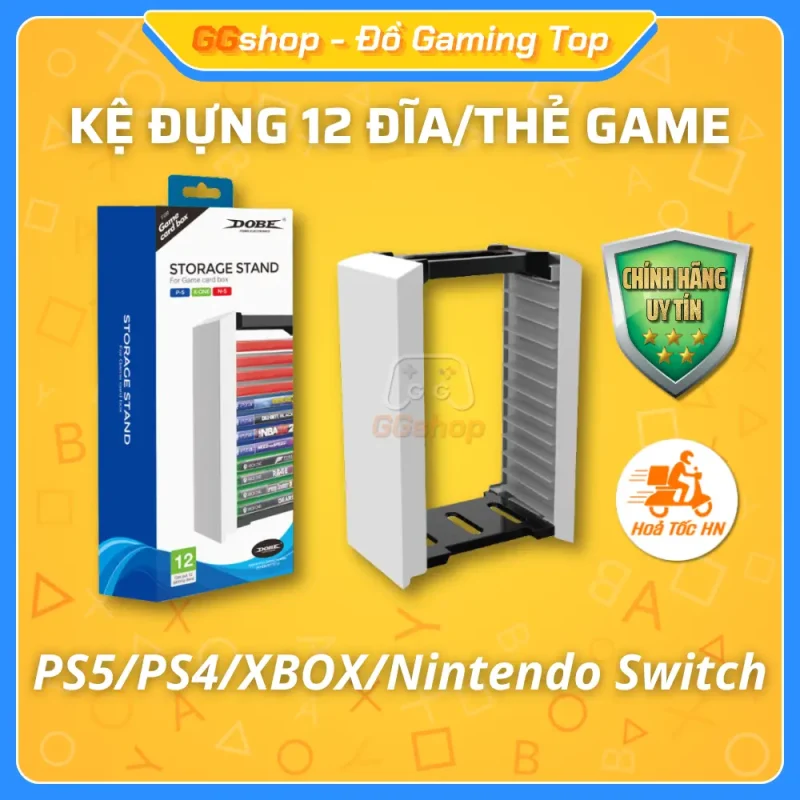 Kệ đựng 12 Đĩa Game PS5/PS4/XBOX/Nintendo Switch chính hãng DOBE