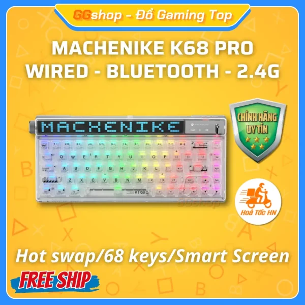 [BH 18 Tháng] Bàn Phím Machenike KT68 Pro Hot-swap LED RGB