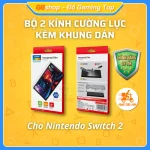 Bộ 2 Kính Cường Lực Kèm Khung Dán Cho Nintendo Switch 2 Chính Hãng DOBE