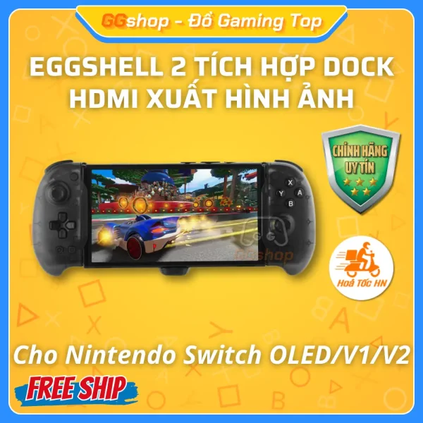 Tay cầm Eggshell Controller 2 Tích hợp Dock HDMI cho Nintendo Switch OLED/V1/V2 chính hãng DOBE