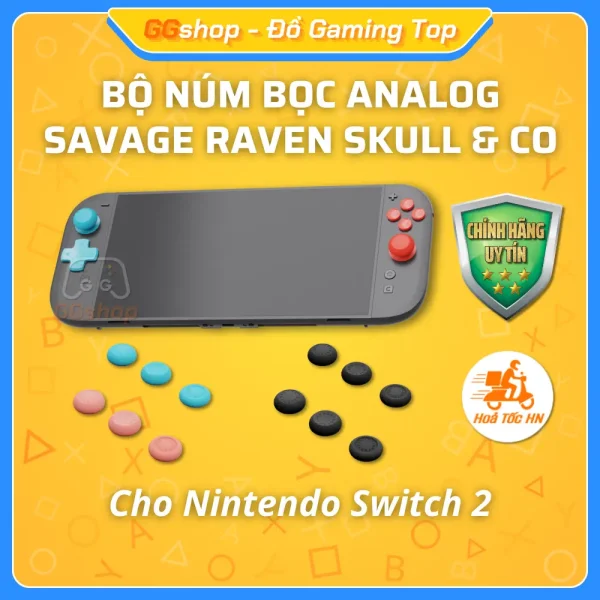 Bộ Núm Bọc Analog Savage Raven by Skull & Co Cho Nintendo Switch 2