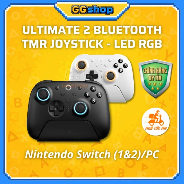 Tay Cầm 8BitDo Ultimate 2 Bluetooth TMR Cho Nintendo Switch/PC Kèm Dock Sạc