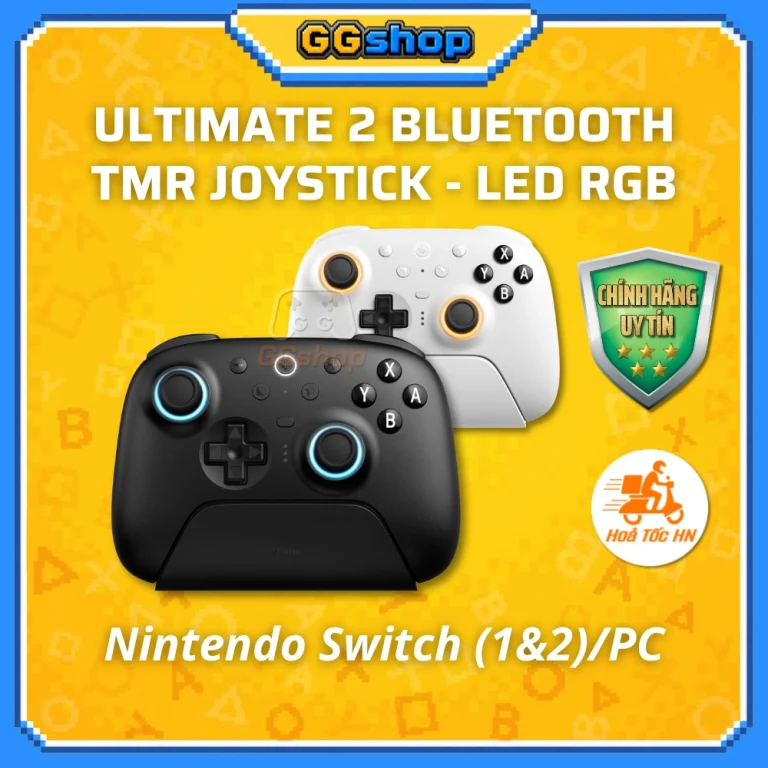 Tay Cầm 8BitDo Ultimate 2 Bluetooth TMR Cho Nintendo Switch/PC Kèm Dock Sạc