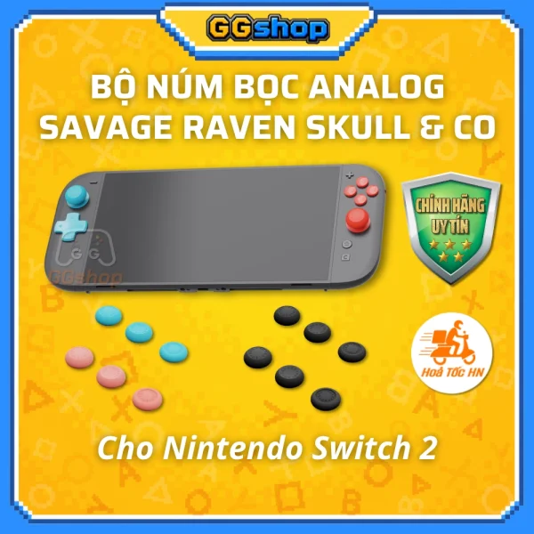 Bộ Núm Bọc Analog Savage Raven by Skull & Co Cho Nintendo Switch 2
