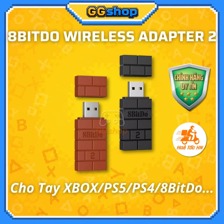 USB Receiver 8BitDo Wireless Adapter 2 Kết Nối Tay Cầm Chơi Game PS5/PS4/XBOX