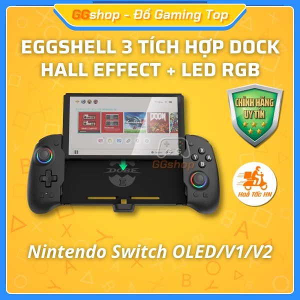 Tay Cầm Eggshell Controller 3 Tích Hợp Dock HDMI Cho Nintendo Switch OLED/V1/V2 Chính Hãng DOBE