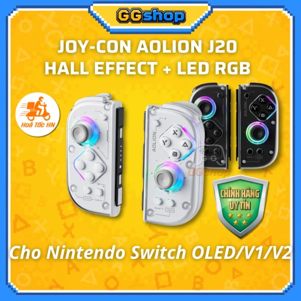Tay Cầm Joy-Con Aolion J20 Hall Effect Cho Nintendo Switch OLED/V1/V2