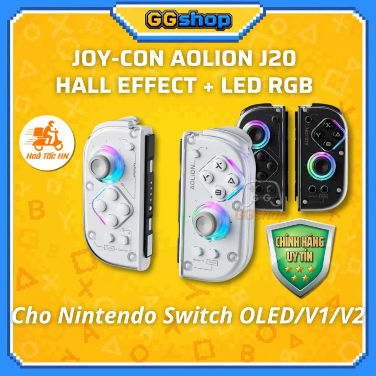 Tay Cầm Joy-Con Aolion J20 Hall Effect Cho Nintendo Switch OLED/V1/V2