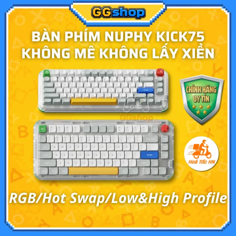 Bàn Phím Cơ Nuphy Kick75 Tri-mode LED RGB Cho Windows/macOS/Linux