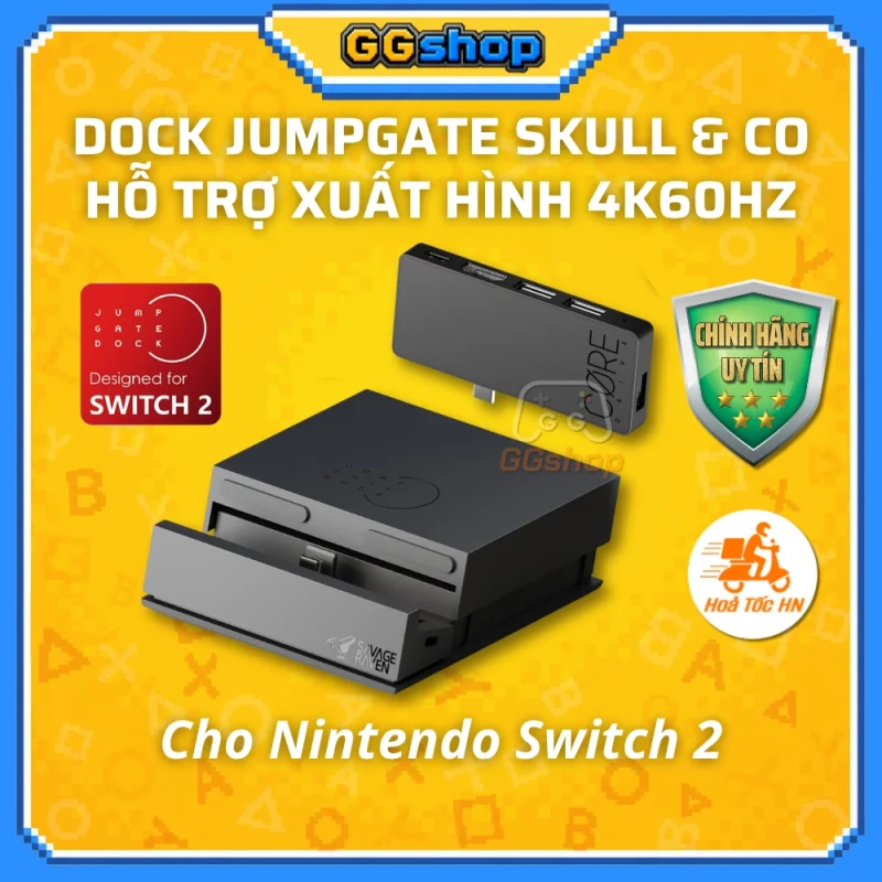 Dock Jumpgate Savage Raven by Skull & Co Cho Nintendo Switch 2 Xuất Hình 4K60Hz