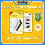 Bộ 2 Kính Cường Lực kèm Khung dán cho Nintendo Switch OLED chính hãng DOBE