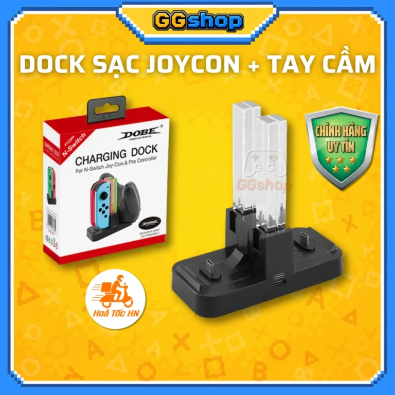 Bộ Dock Sạc Joycon và Tay Cầm Nintendo Switch Chính Hãng DOBE