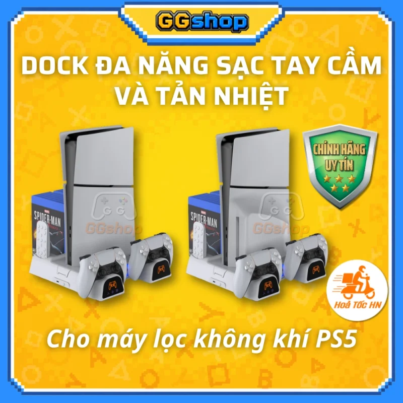 Dock đa năng Tản Nhiệt Sạc Tay Cầm cho PS5 mọi phiên bản