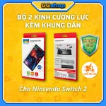 Bộ 2 Kính Cường Lực Kèm Khung Dán Cho Nintendo Switch 2 Chính Hãng DOBE