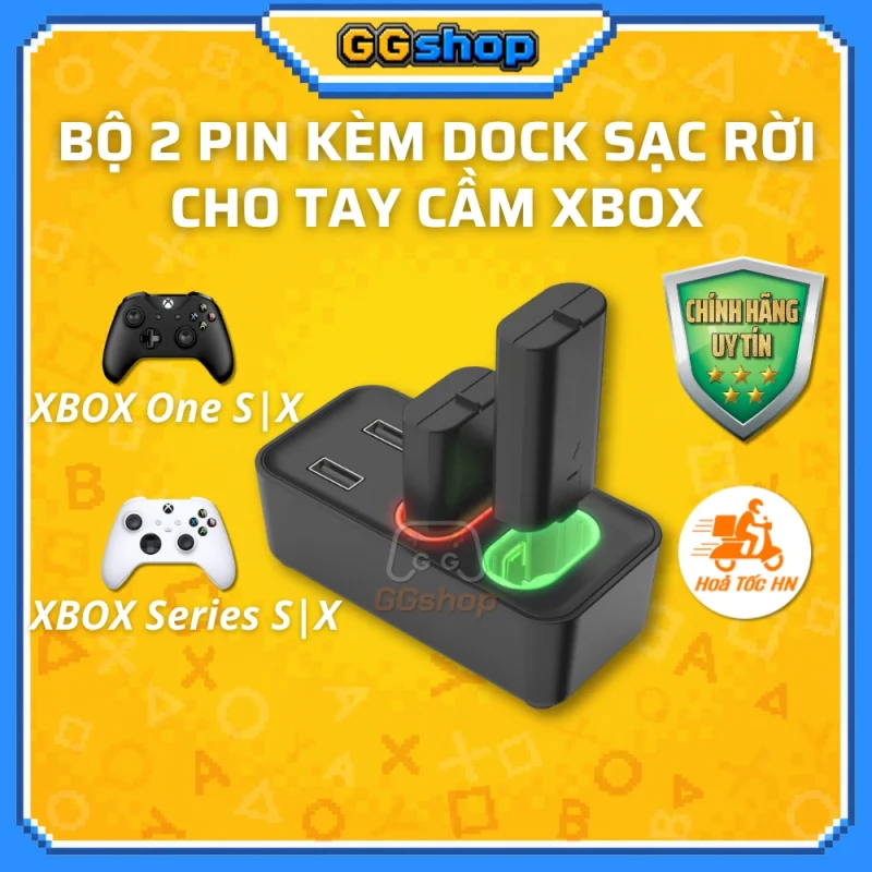 Bộ 2 Pin Kèm Dock Sạc Cho Tay Cầm XBOX Không Dây