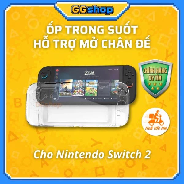 Ốp Trong Suốt JYS Cho Nintendo Switch 2 Bảo Vệ Toàn Diện Hỗ Trợ Dock Mode