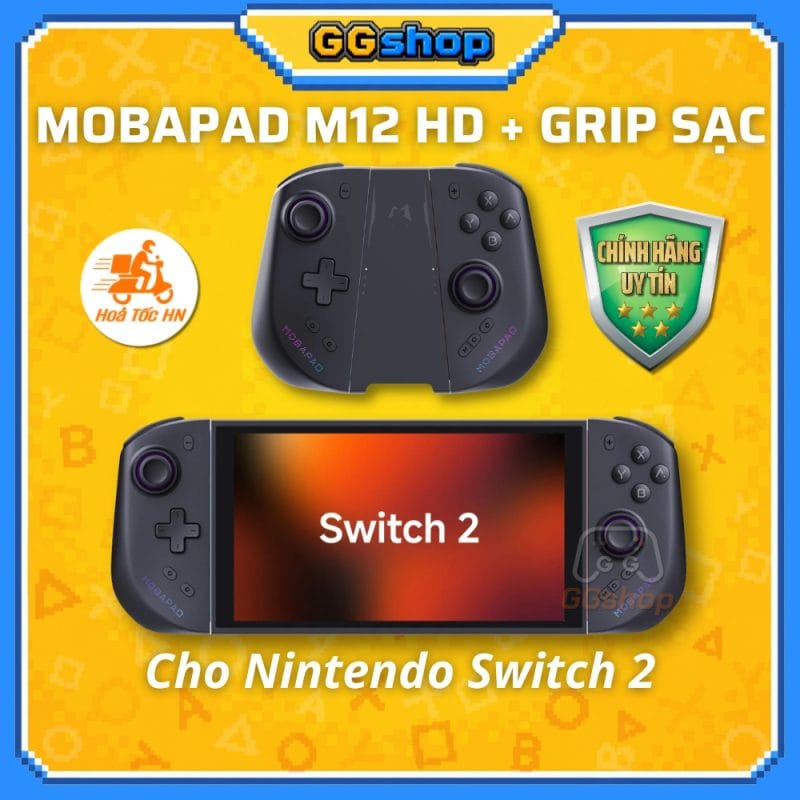 Tay Cầm Mobapad M12 HD Kèm Grip Sạc Cho Nintendo Switch 2